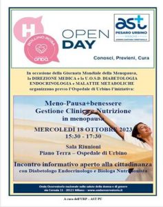 Locandina incontro formativo per menopausa