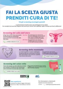 locandina con indicazioni per effettuare gli screening